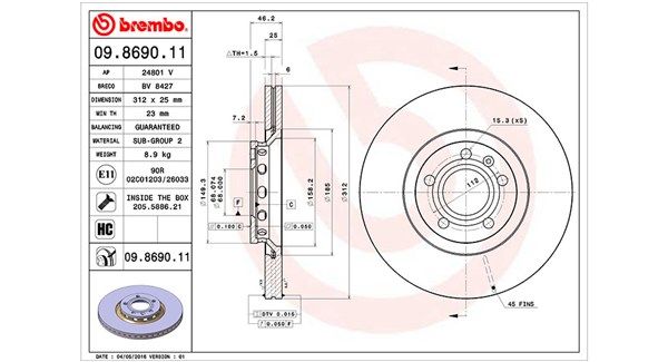 MAGNETI MARELLI Тормозной диск 360406001601